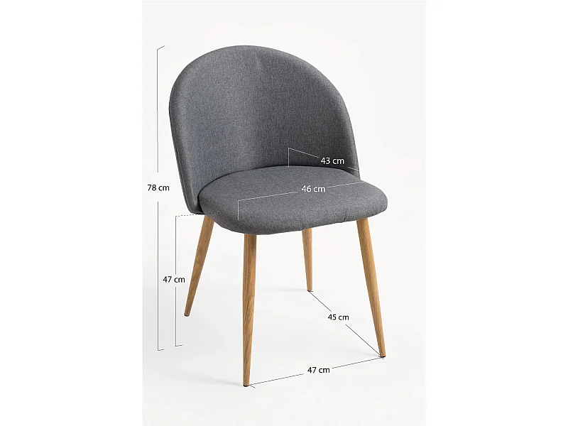 Packs Sillas Comedor - Pack 4 Sillas Vint Tela - Gris oscuro
