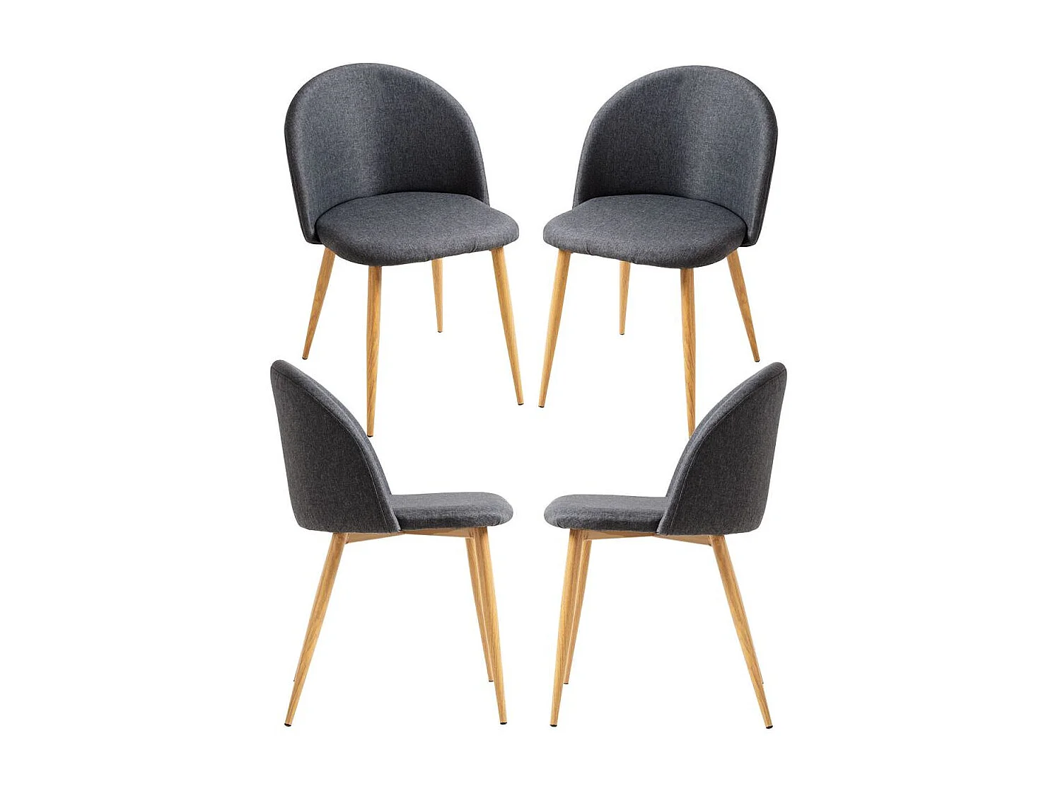 Packs Sillas Comedor - Pack 4 Sillas Vint Tela - Gris oscuro