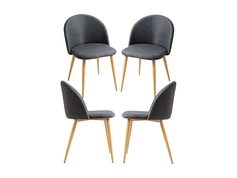 Packs Sillas Comedor - Pack 4 Sillas Vint Tela - Gris oscuro