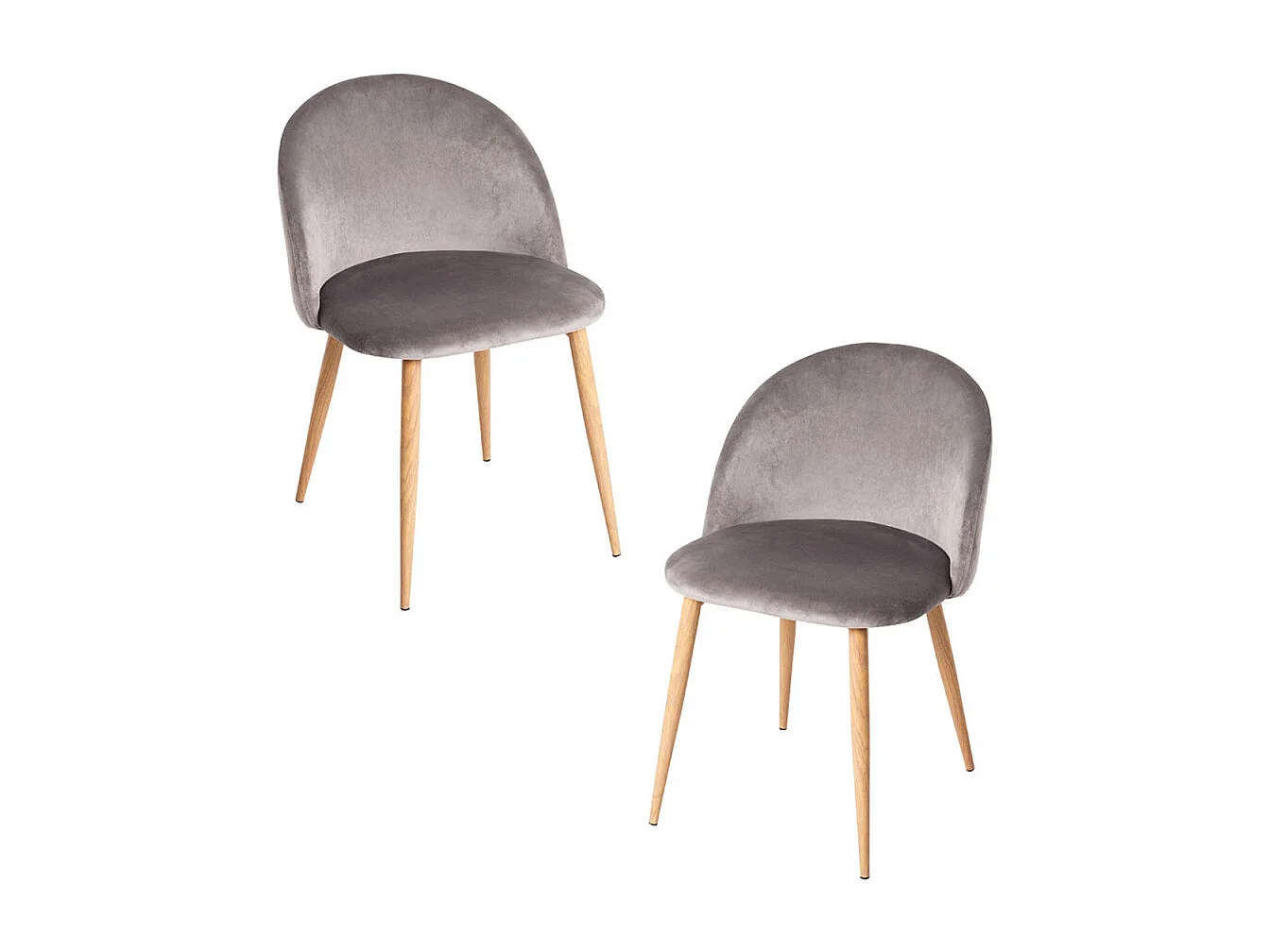 Packs Sillas Comedor - Pack 2 Sillas Vint Terciopelo - Gris