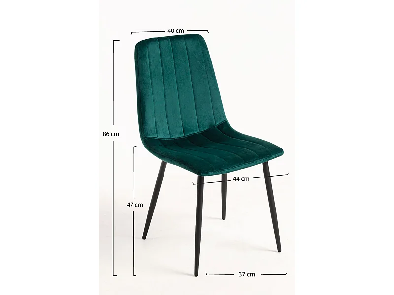 Sillas Comedor - Silla Liny Terciopelo - Verde