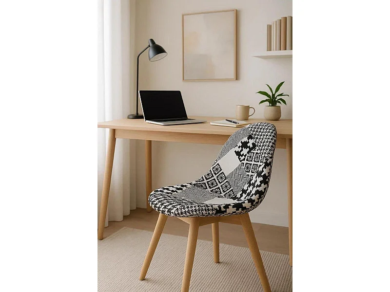 Sillas Comedor - Silla Synk Patchwork - Patchwork blanco y negro