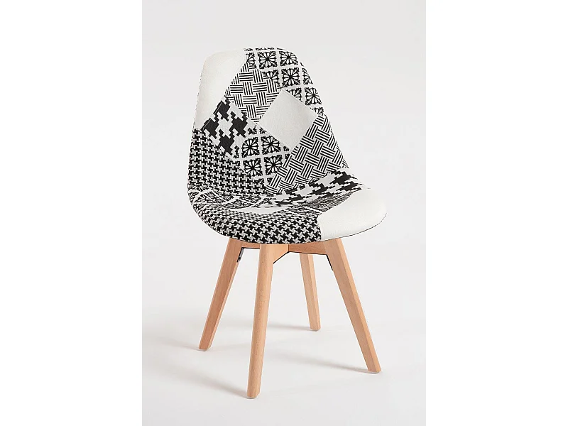 Sillas Comedor - Silla Synk Patchwork - Patchwork blanco y negro