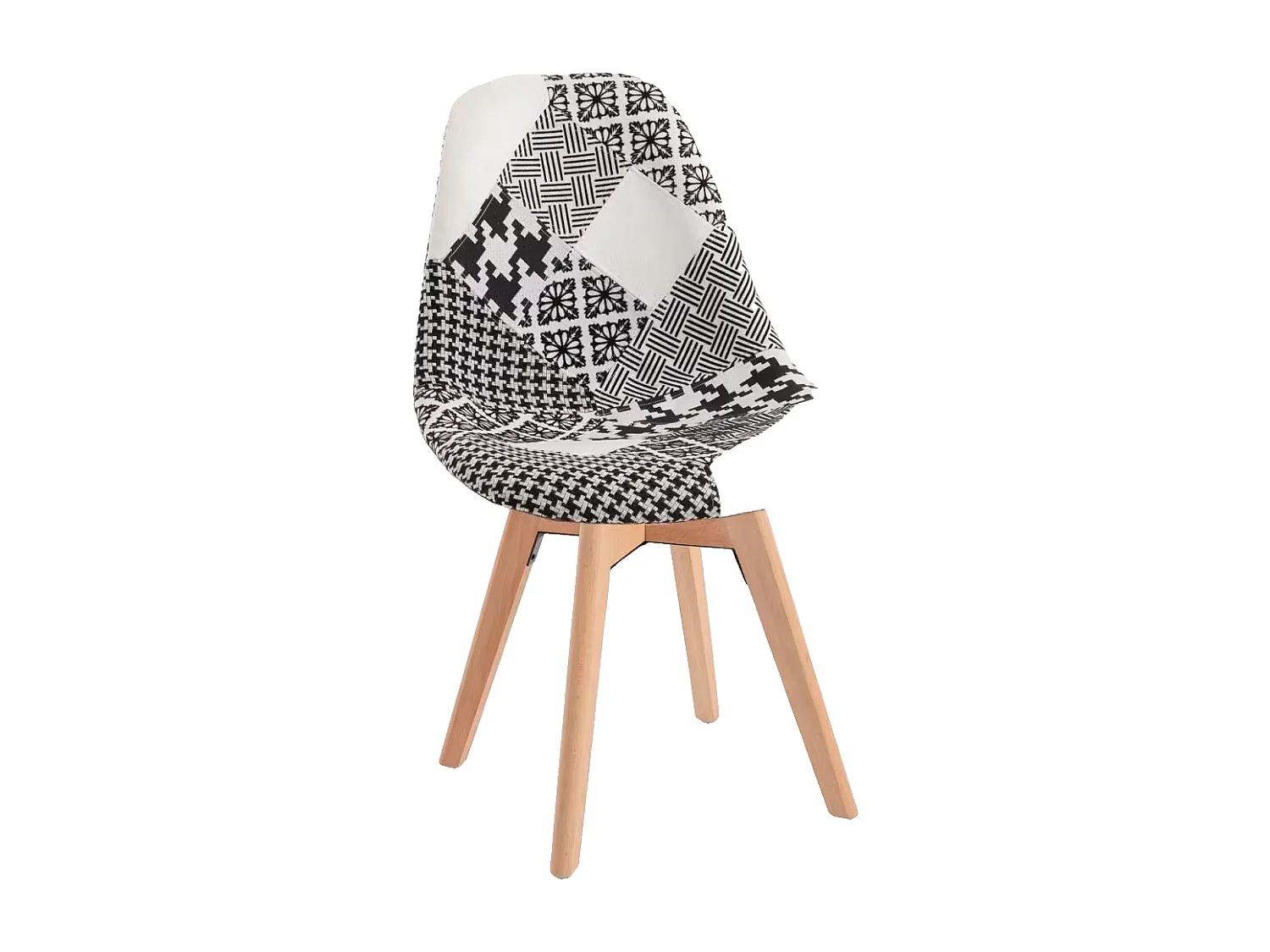 Sillas Comedor - Silla Synk Patchwork - Patchwork blanco y negro