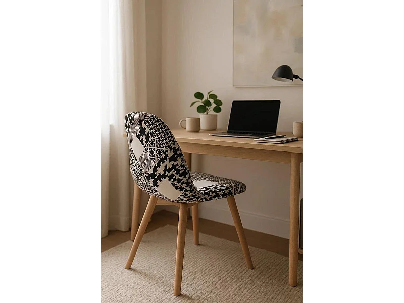 Sillas Comedor - Silla Synk Patchwork - Patchwork blanco y negro