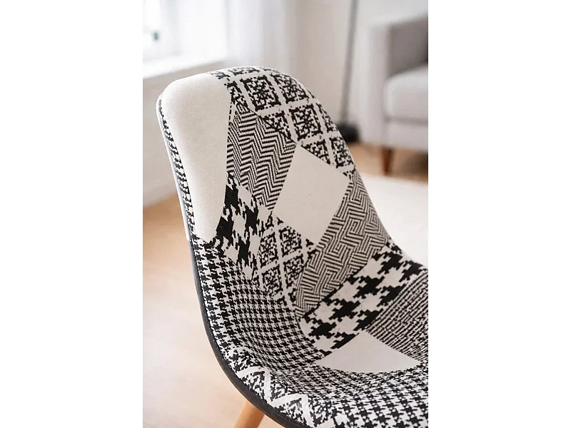 Sillas Comedor - Silla Synk Patchwork - Patchwork blanco y negro