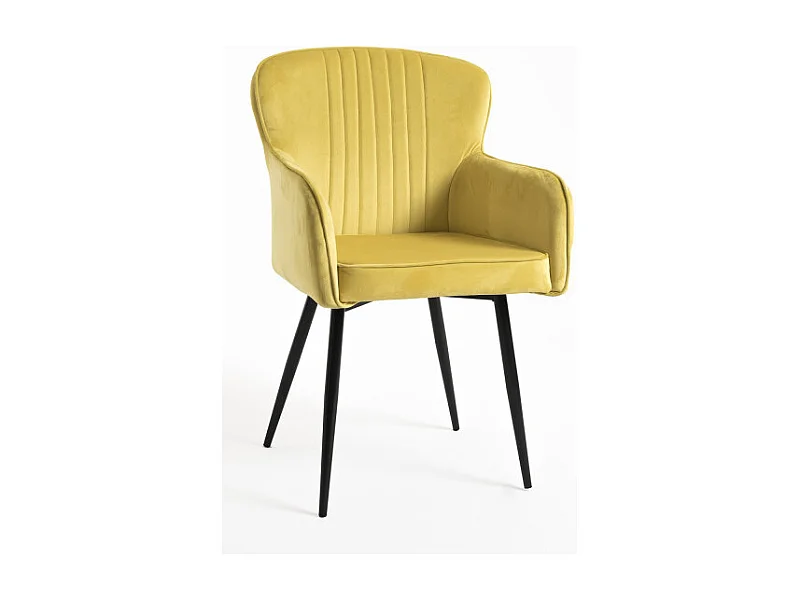 Sillas Comedor - Silla Dalye Terciopelo - Amarillo