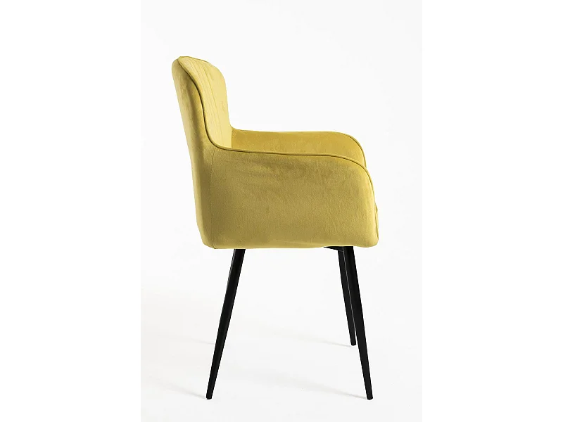 Sillas Comedor - Silla Dalye Terciopelo - Amarillo
