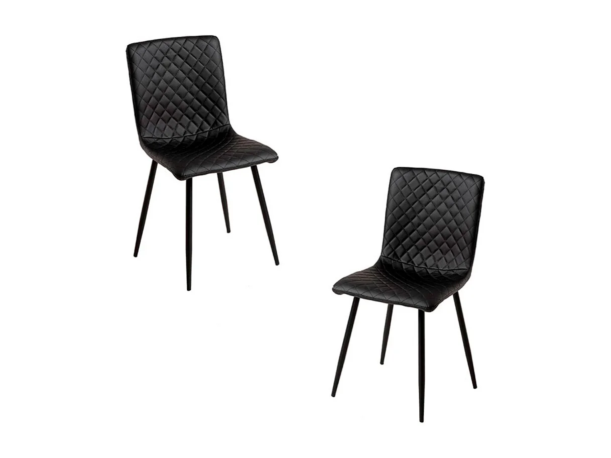 Packs Sillas Comedor - Pack 2 Sillas Rom Polipiel - Negro