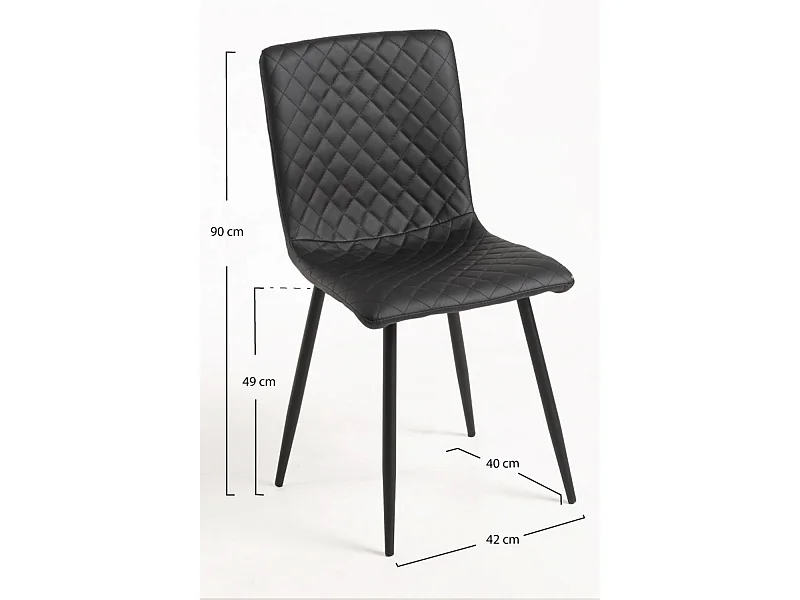 Packs Sillas Comedor - Pack 2 Sillas Rom Polipiel - Negro