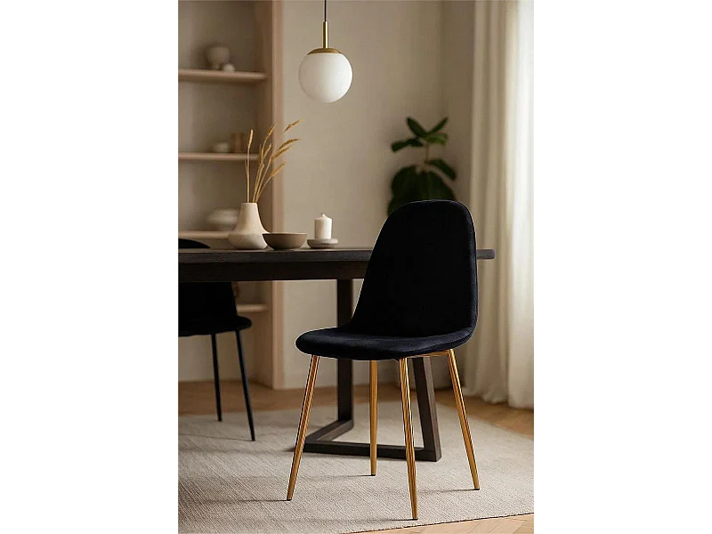Sillas Comedor - Silla Golden Teok Terciopelo - Negro