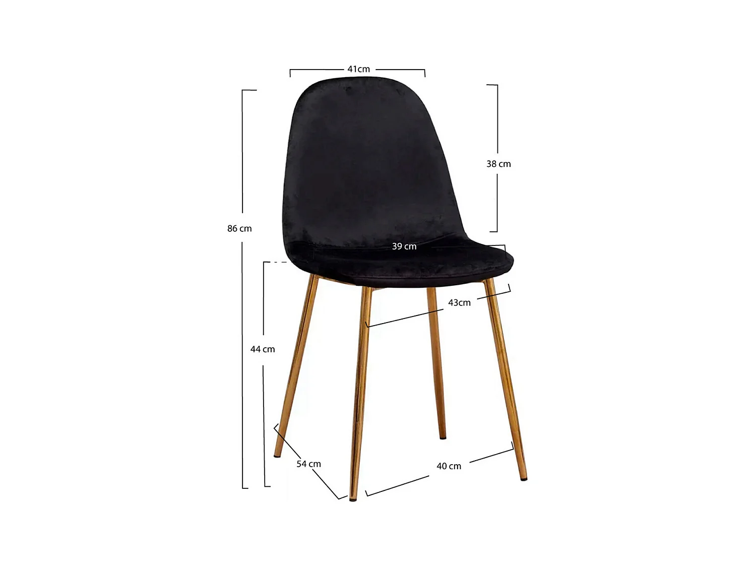 Sillas Comedor - Silla Golden Teok Terciopelo - Negro