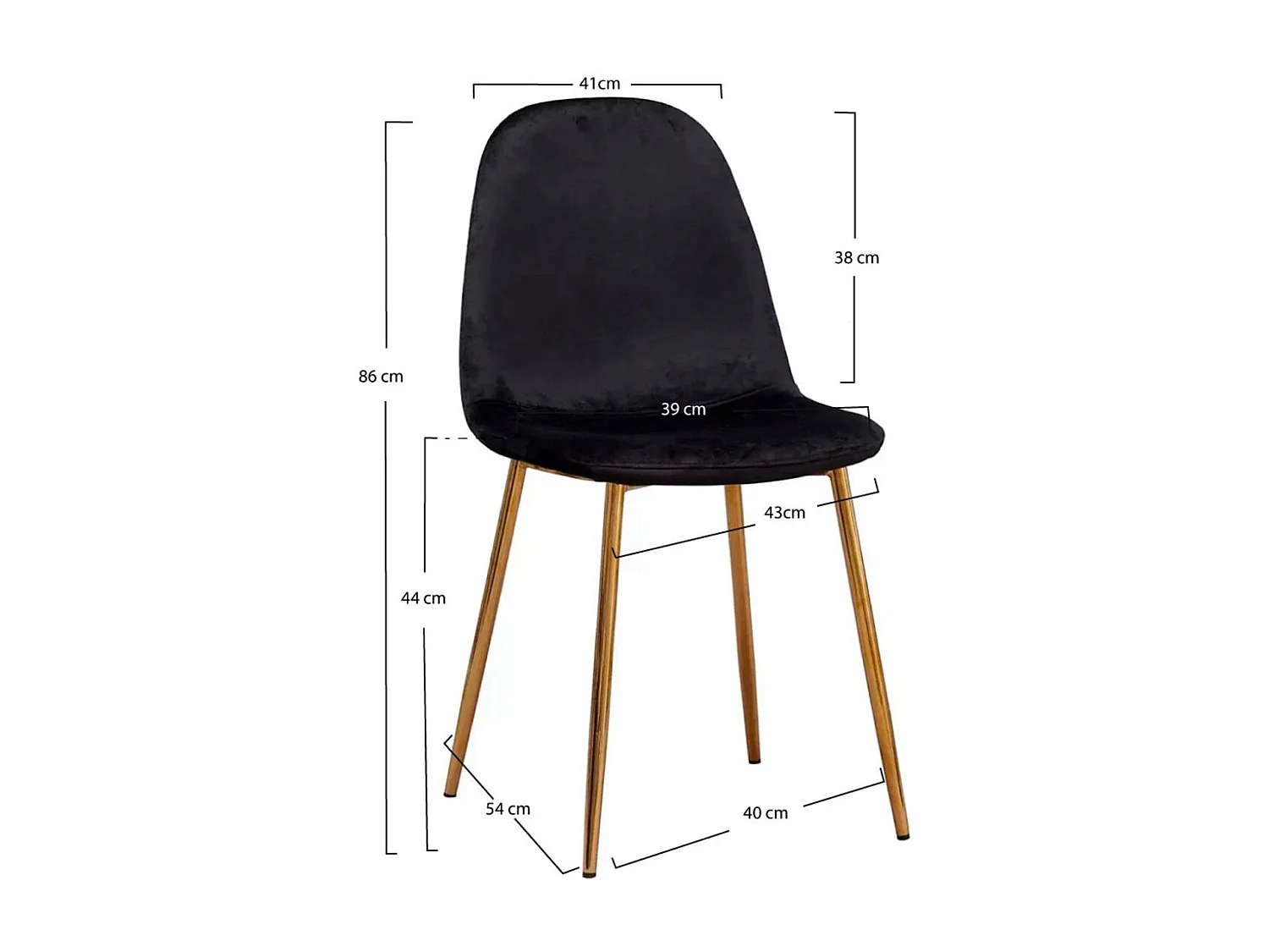 Sillas Comedor - Silla Golden Teok Terciopelo - Negro