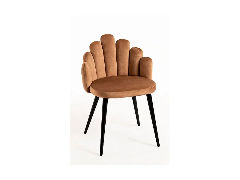 Packs Sillas Comedor - Pack 4 Sillas Hand Patas Negras Terciopelo - Marrón