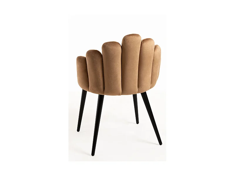 Packs Sillas Comedor - Pack 4 Sillas Hand Patas Negras Terciopelo - Marrón