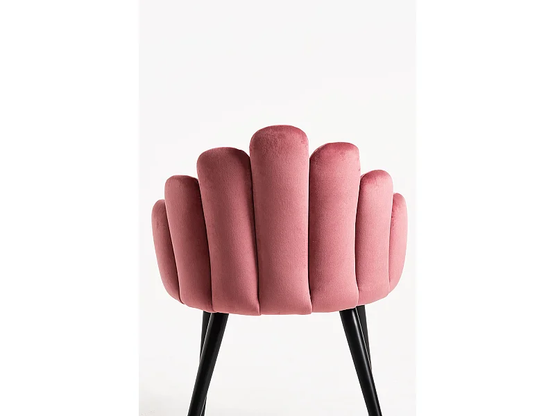 Packs Sillas Comedor - Pack 6 Sillas Hand Patas Negras Terciopelo - Rosa
