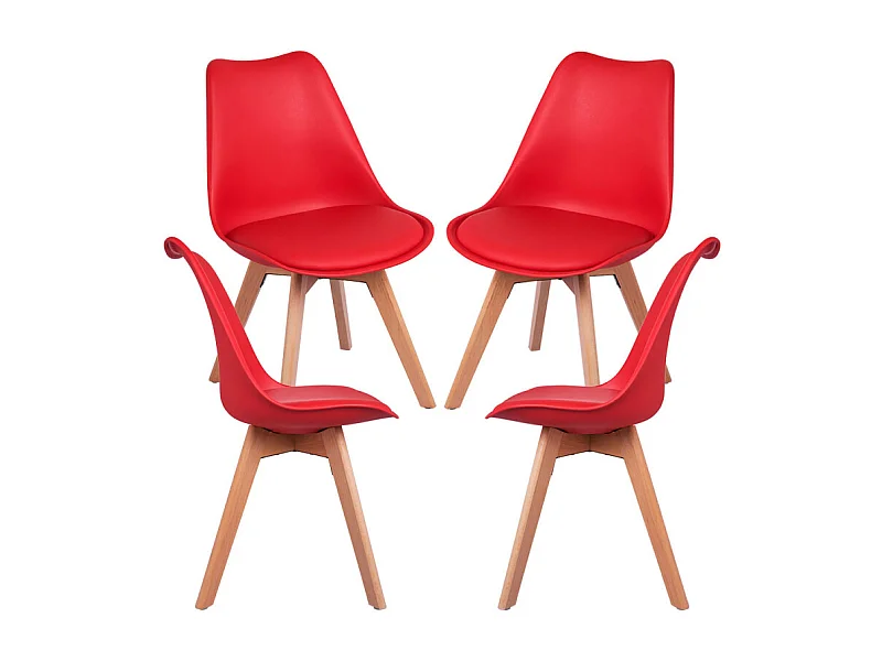 Packs Sillas Comedor - Pack 4 Sillas Synk Basic - Rojo