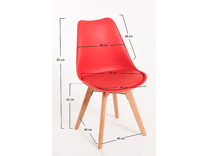 Packs Sillas Comedor - Pack 4 Sillas Synk Basic - Rojo