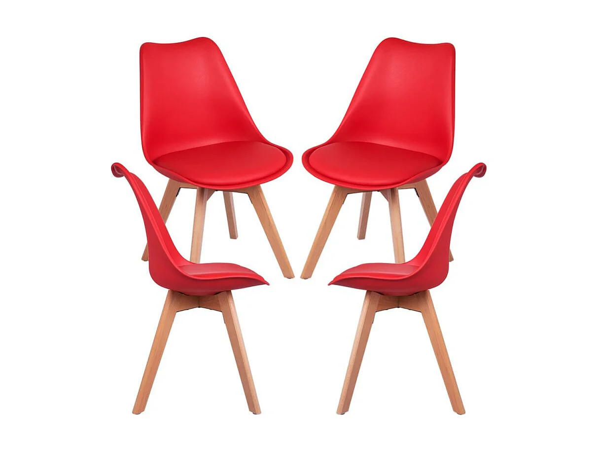 Packs Sillas Comedor - Pack 4 Sillas Synk Basic - Rojo