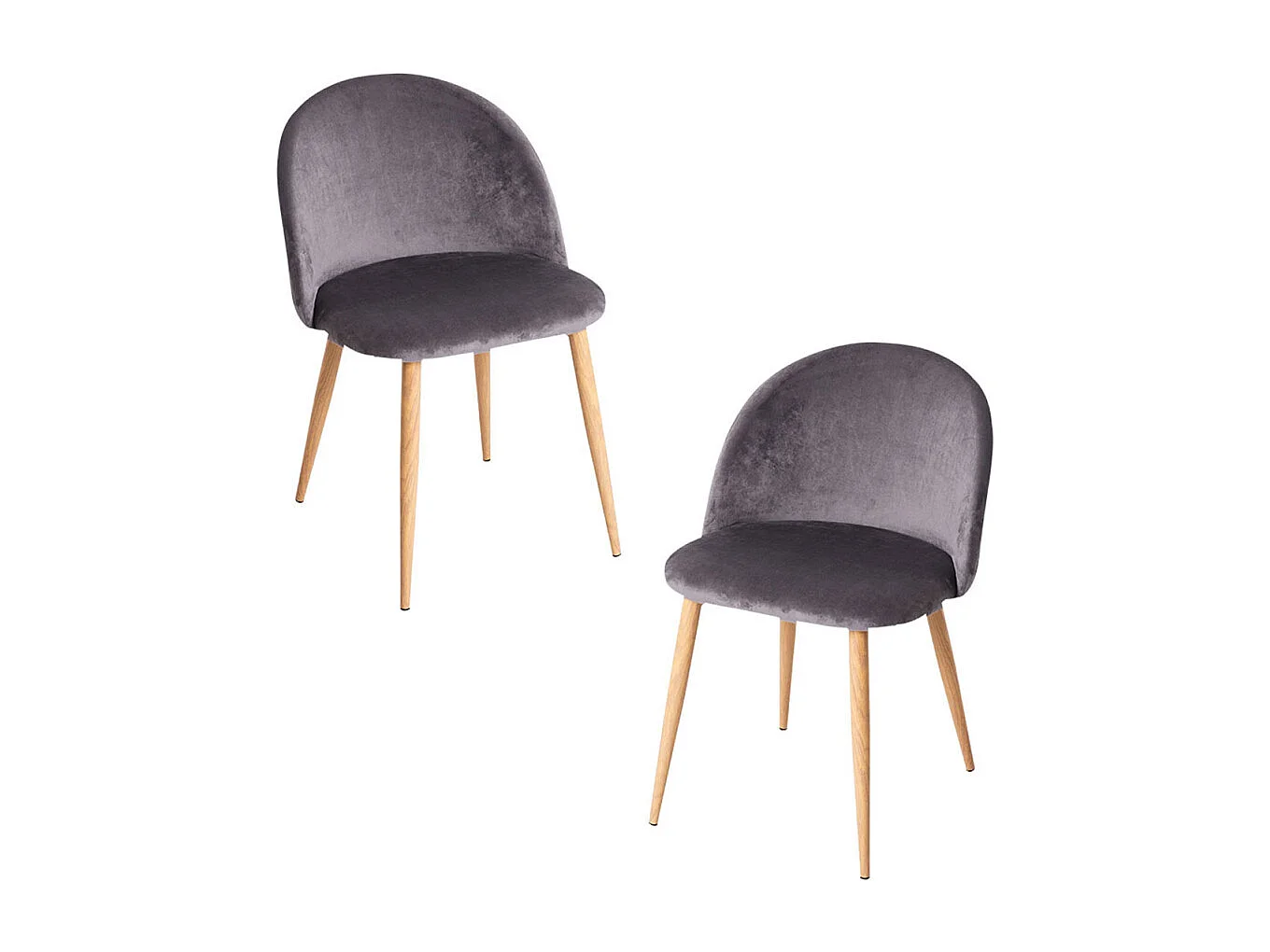 Packs Sillas Comedor - Pack 2 Sillas Vint Terciopelo - Gris oscuro
