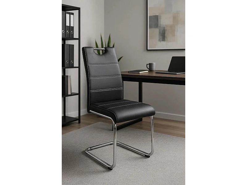 Sillas Comedor - Silla Hallen Polipiel - Negro