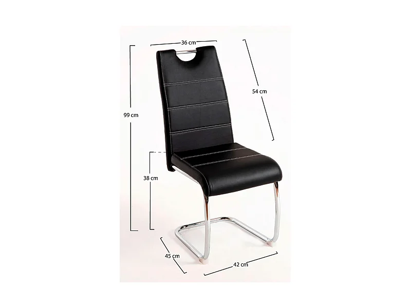 Sillas Comedor - Silla Hallen Polipiel - Negro