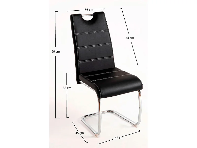 Sillas Comedor - Silla Hallen Polipiel - Negro
