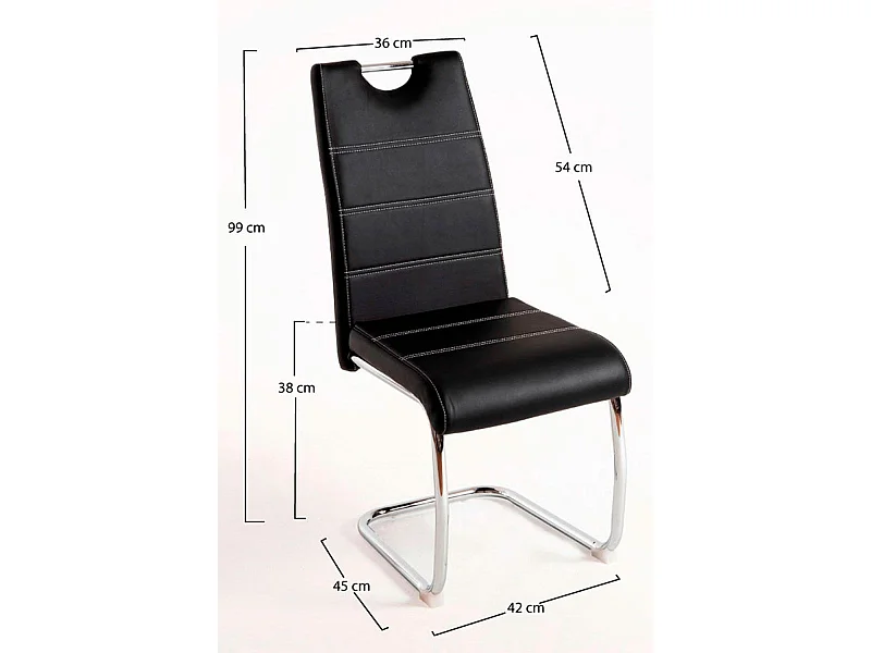 Sillas Comedor - Silla Hallen Polipiel - Negro
