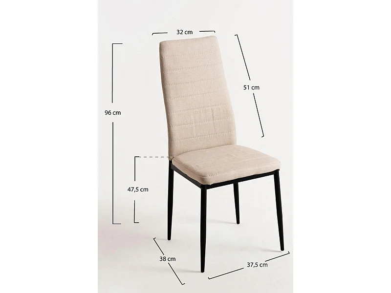 Packs Sillas Comedor - Pack 4 Sillas Lauter Tela - Beige