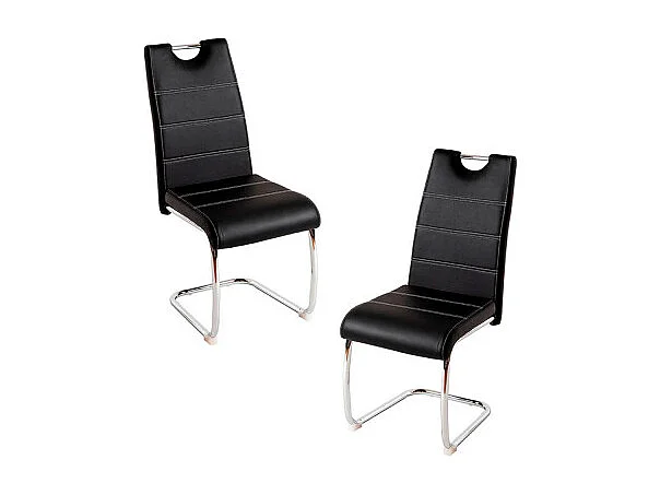 Packs Sillas Comedor - Pack 2 Sillas Hallen Polipiel - Negro