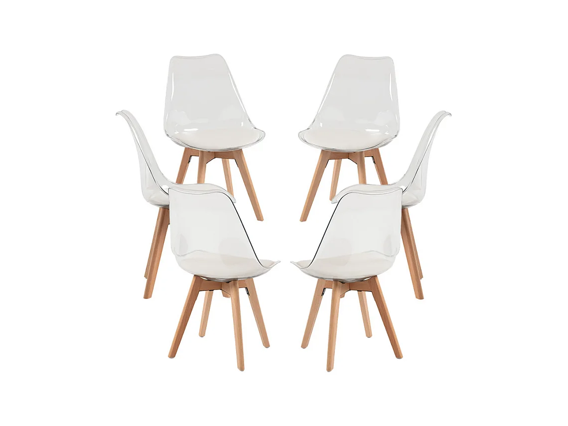 Packs Sillas Comedor - Pack 6 Sillas Synk Transparente Asiento - Blanco