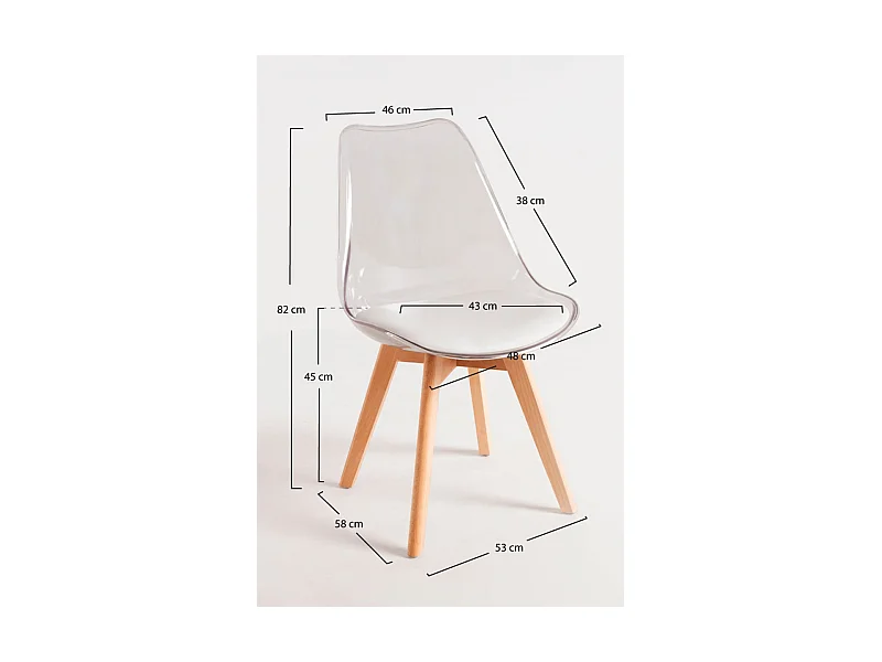 Packs Sillas Comedor - Pack 6 Sillas Synk Transparente Asiento - Blanco