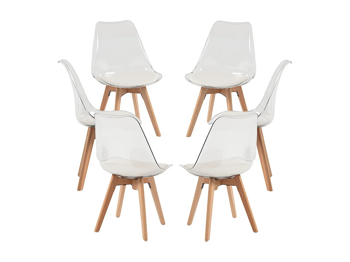 Packs Sillas Comedor - Pack 6 Sillas Synk Transparente Asiento - Blanco