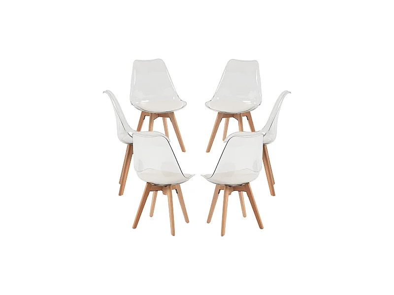 Packs Sillas Comedor - Pack 6 Sillas Synk Transparente Asiento - Blanco