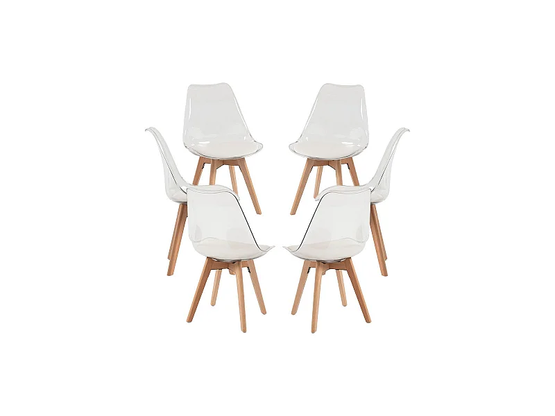 Packs Sillas Comedor - Pack 6 Sillas Synk Transparente Asiento - Blanco