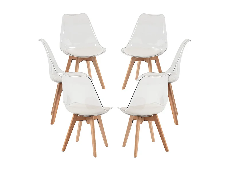 Packs Sillas Comedor - Pack 6 Sillas Synk Transparente Asiento - Blanco