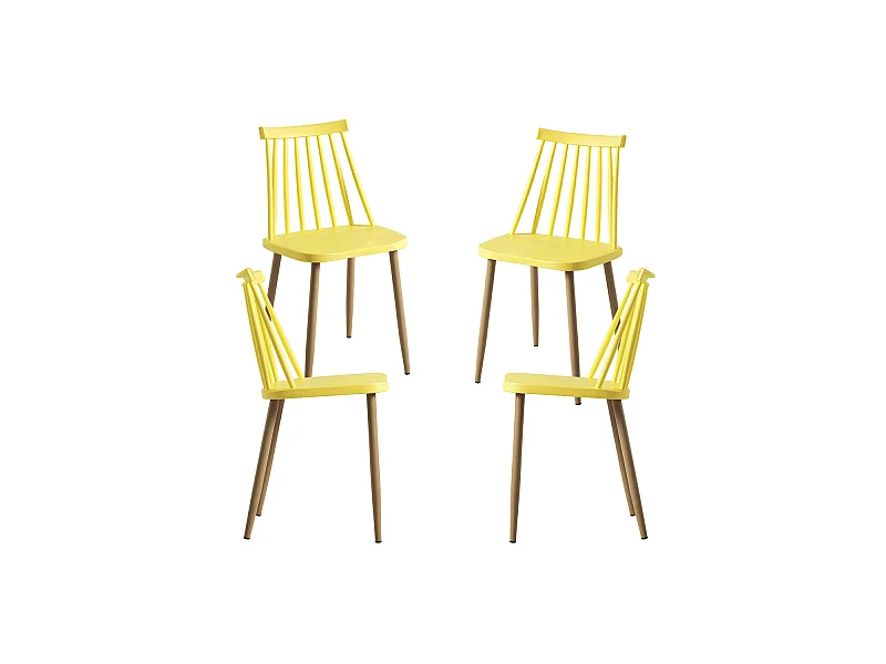 Packs Sillas Comedor - Pack 4 Sillas Bik - Amarillo