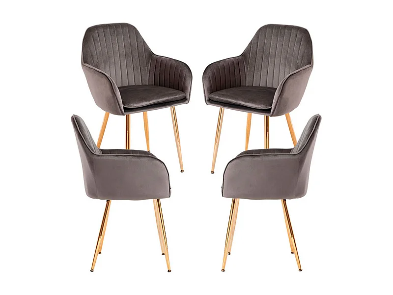 Packs Sillas Comedor - Pack 4 Sillas Chic Golden - Gris oscuro