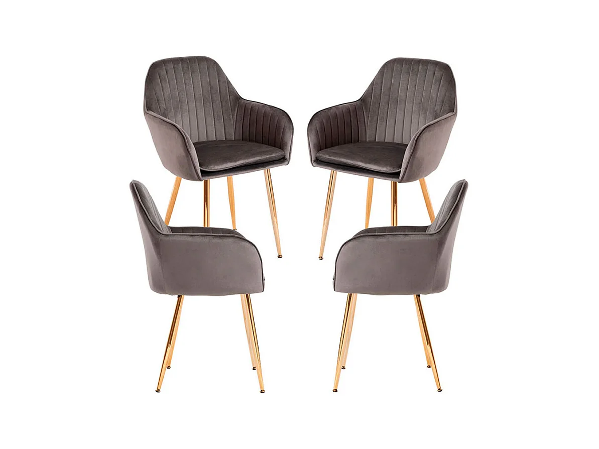 Packs Sillas Comedor - Pack 4 Sillas Chic Golden - Gris oscuro