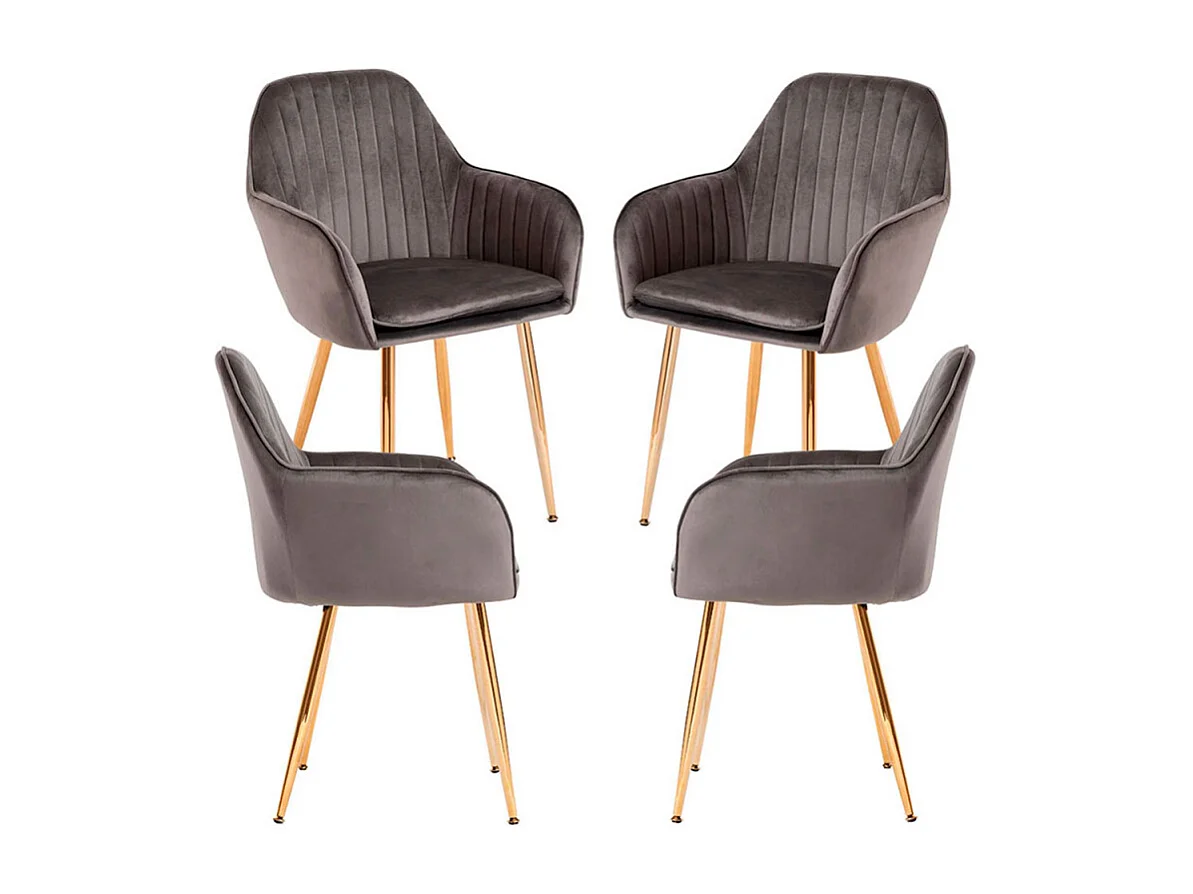 Packs Sillas Comedor - Pack 4 Sillas Chic Golden - Gris oscuro