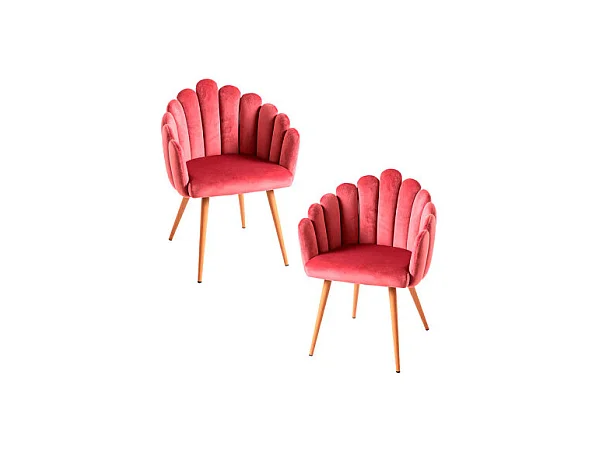 Packs Sillas Comedor - Pack 2 Sillones Main Terciopelo - Rosa