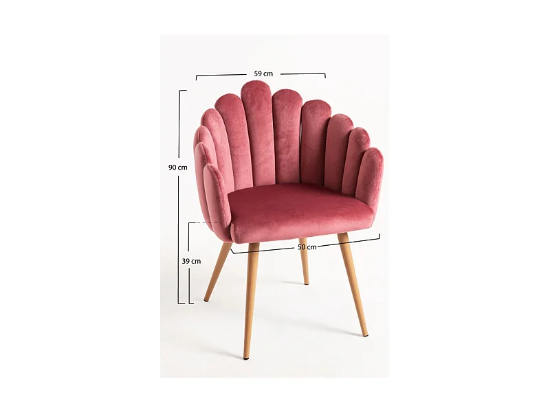 Packs Sillas Comedor - Pack 2 Sillones Main Terciopelo - Rosa