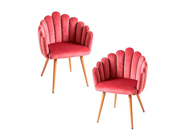 Packs Sillas Comedor - Pack 2 Sillones Main Terciopelo - Rosa