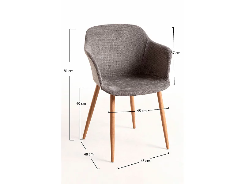 Sillas Comedor - Silla Kivi Tela - Gris