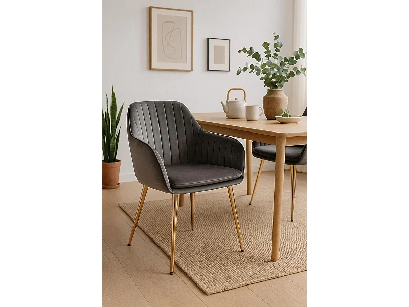 Sillas Comedor - Silla Chic Golden - Gris oscuro