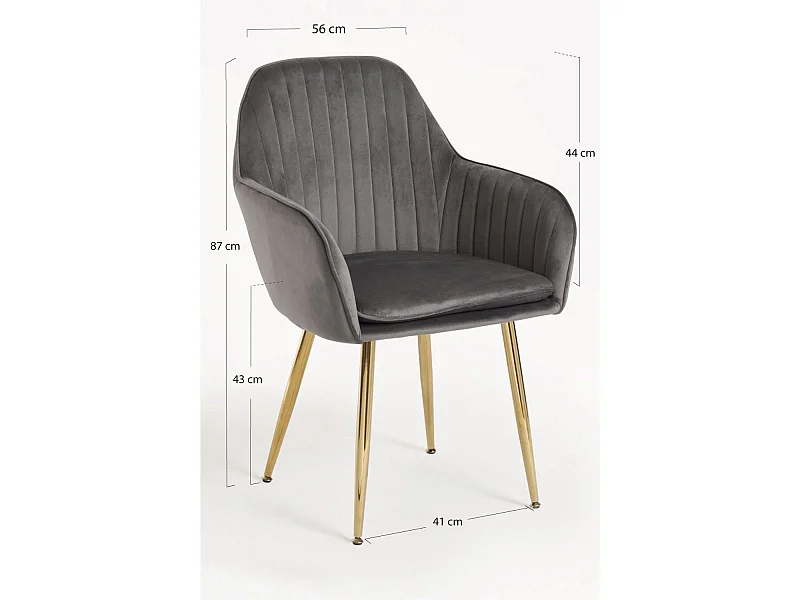 Sillas Comedor - Silla Chic Golden - Gris oscuro