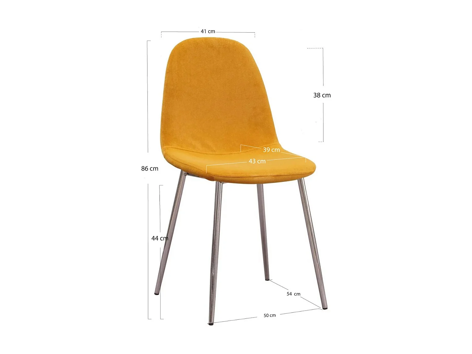 Sillas Comedor - Silla Chrome Teok Terciopelo - Amarillo