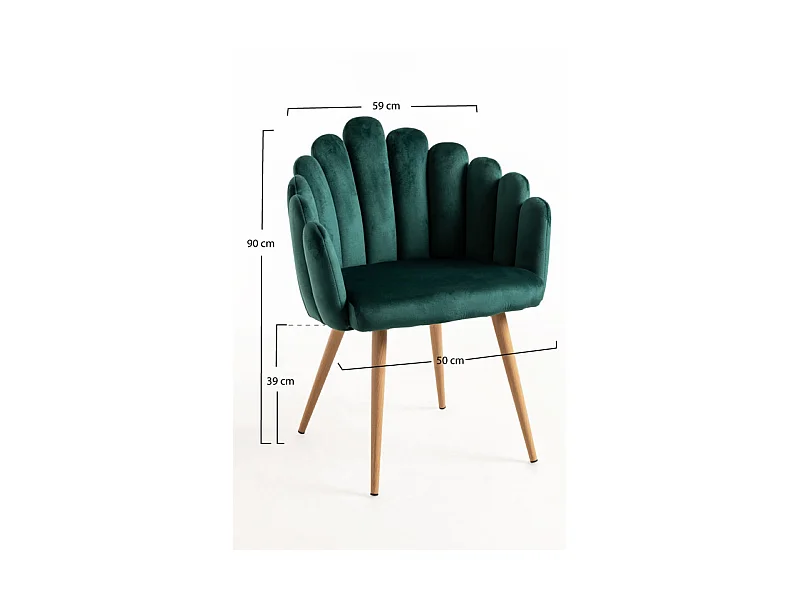 Packs Sillas Comedor - Pack 2 Sillones Main Terciopelo - Verde