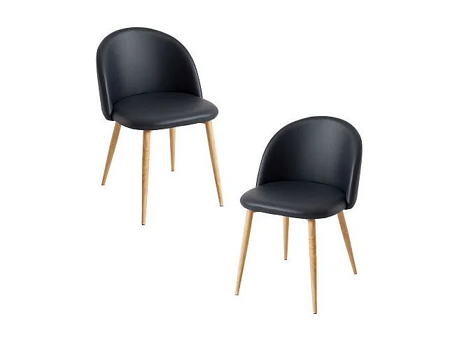Packs Sillas Comedor - Pack 2 Sillas Vint Polipiel - Negro