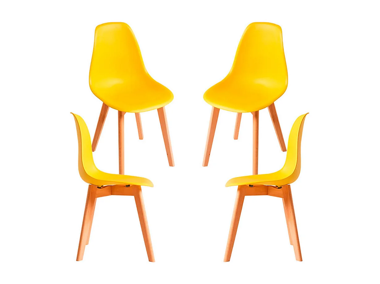 Packs Sillas Comedor - Pack 4 Sillas Kelen - Amarillo